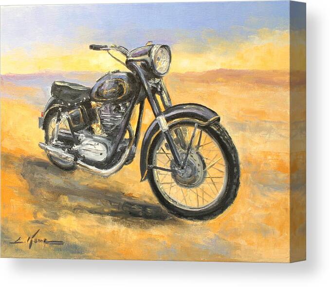 Junak Canvas Print featuring the painting Junak M 10 - Polish motorcycle by Luke Karcz