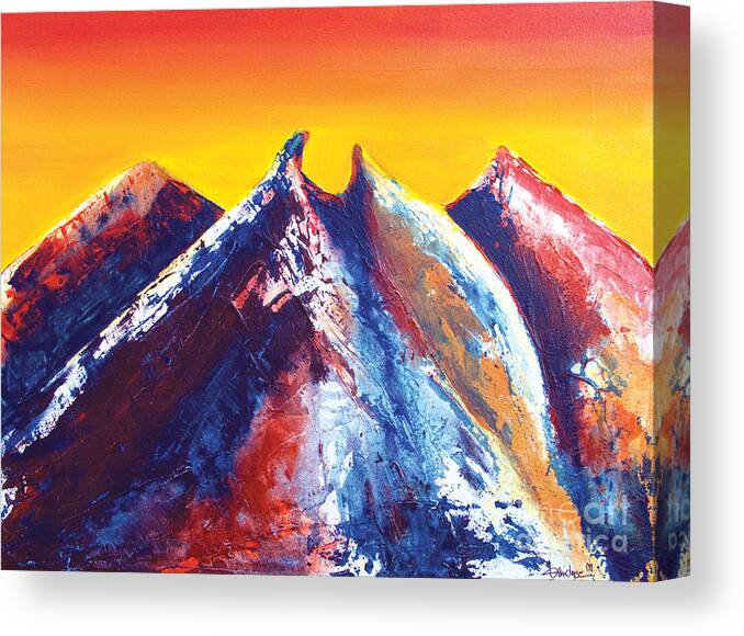 Mountains Canvas Print featuring the painting La Silla Energy by Kandyce Waltensperger