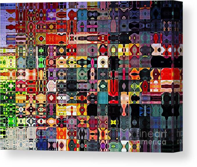 Abstract Canvas Print featuring the digital art Larg blocks Digital - Various colors I by Debbie Portwood
