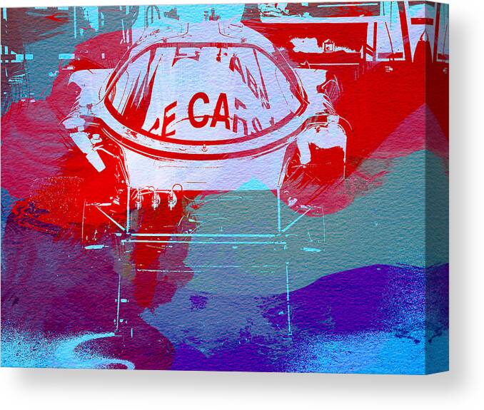 Le Mans Canvas Print featuring the painting Le Mans Racer during pit stop by Naxart Studio