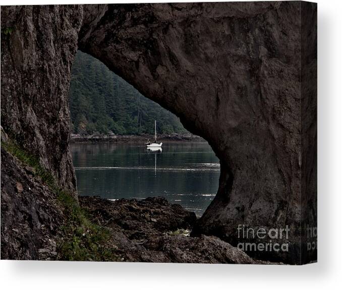Boat Canvas Print featuring the photograph Lealea at Anchor by Laura Wong-Rose
