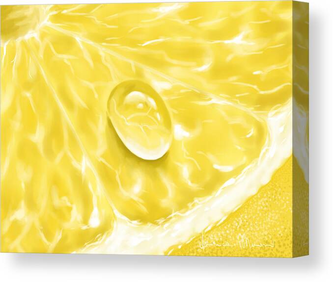 Digital Canvas Print featuring the painting Lemon by Veronica Minozzi