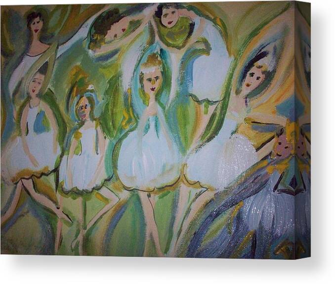 Ballet Canvas Print featuring the painting Lily allegro ballet by Judith Desrosiers