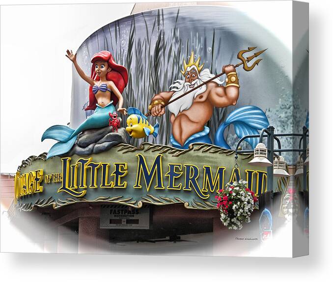 Magic Kingdom Canvas Print featuring the photograph Little Mermaid Signage by Thomas Woolworth