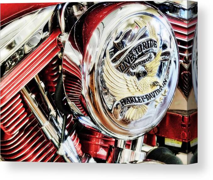 Harley Davidson Canvas Print featuring the photograph Live to Ride by Saija Lehtonen