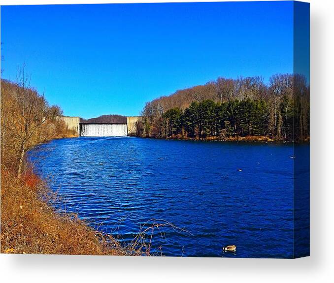 Dam Canvas Print featuring the photograph Loch Raven Reservoir by Chris Montcalmo