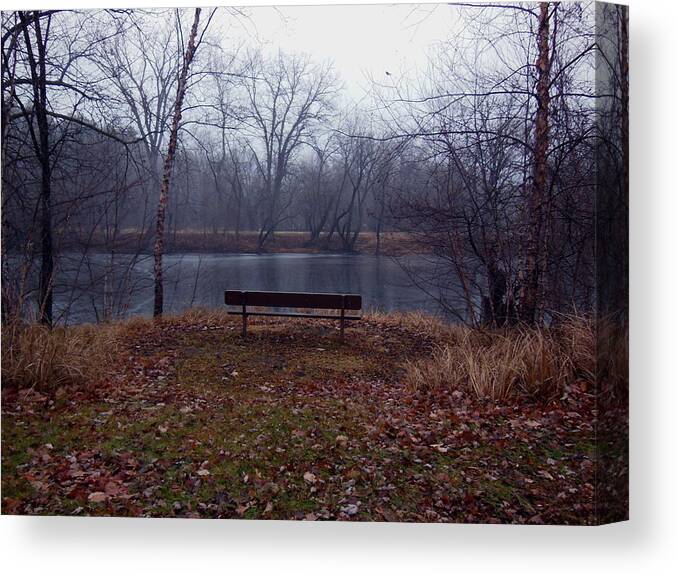 Bench Canvas Print featuring the photograph Lonely by Wild Thing