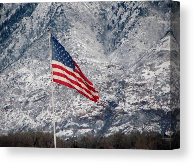 Patriotism Canvas Print featuring the photograph Long May She Wave by John Glass