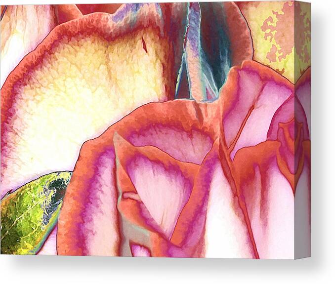 Rose Canvas Print featuring the digital art Love Story - At First Sight by Wendy J St Christopher