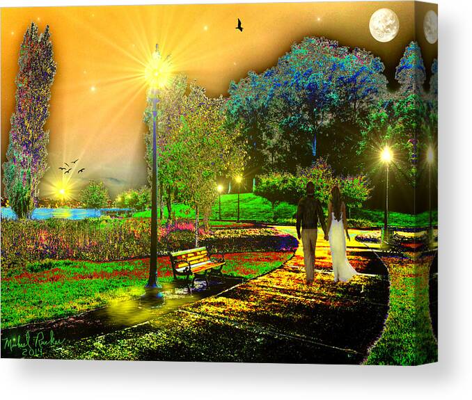 Walkers Canvas Print featuring the painting Love Walk by Michael Rucker