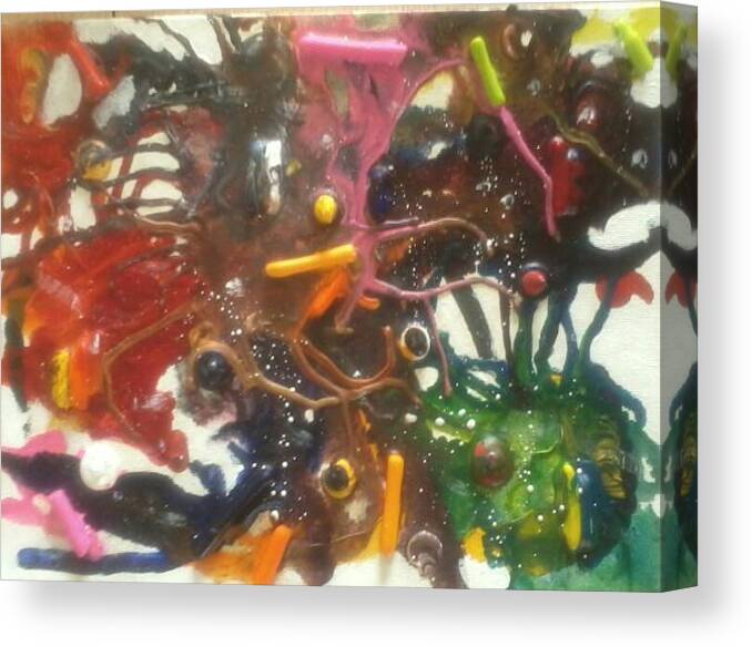 Abstract Canvas Print featuring the mixed media Maddness by April Weller 