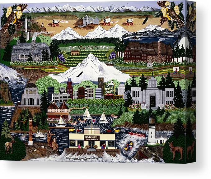 Oregon Canvas Print featuring the painting Made In Oregon by Jennifer Lake