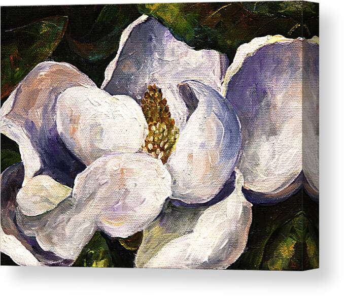 Magnolia Canvas Print featuring the painting Magnolia by Sally Quillin