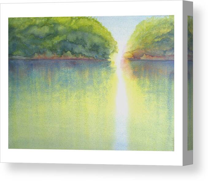 Landscape Canvas Print featuring the painting Mangrove Light by Peter Senesac