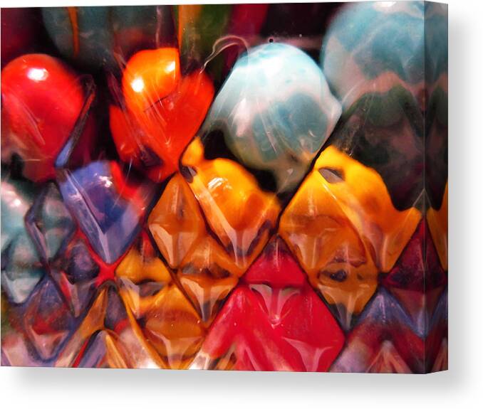 Marble Canvas Print featuring the photograph Marbles in Glass by Mary Bedy