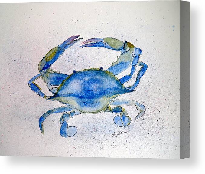 Crab Canvas Print featuring the painting Maryland Blue Crab by Nancy Patterson