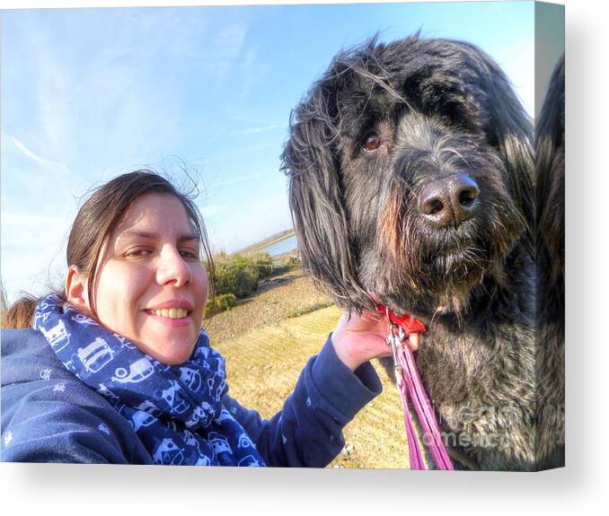 Hdr Canvas Print featuring the photograph Me and Izzy by Vicki Spindler