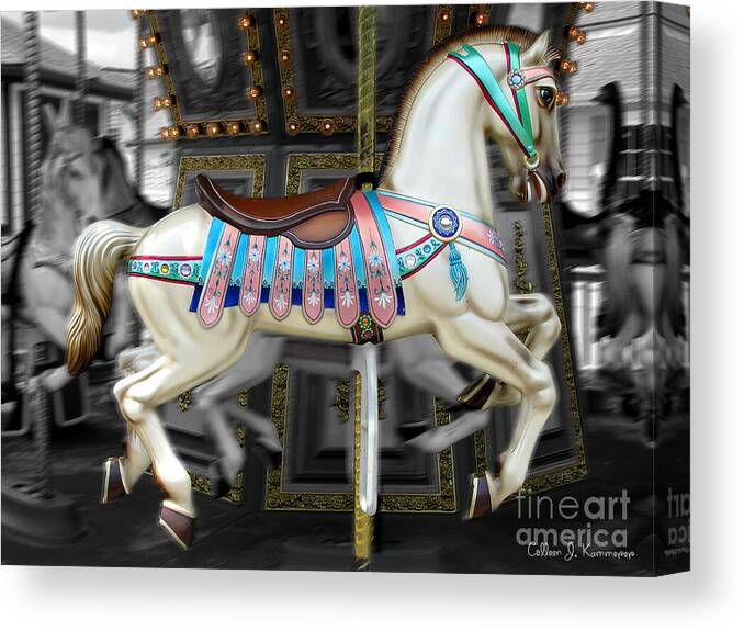 Carousel Canvas Print featuring the photograph Merry Go Round by Colleen Kammerer