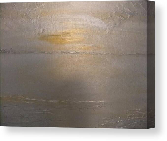 Acrylic Canvas Print featuring the painting Metallic Sunset by Lynne McQueen