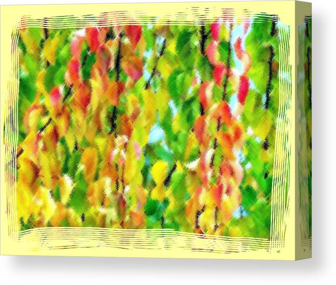 Micro Linear Canvas Print featuring the digital art Micro Linear Apricot Leaves by Will Borden