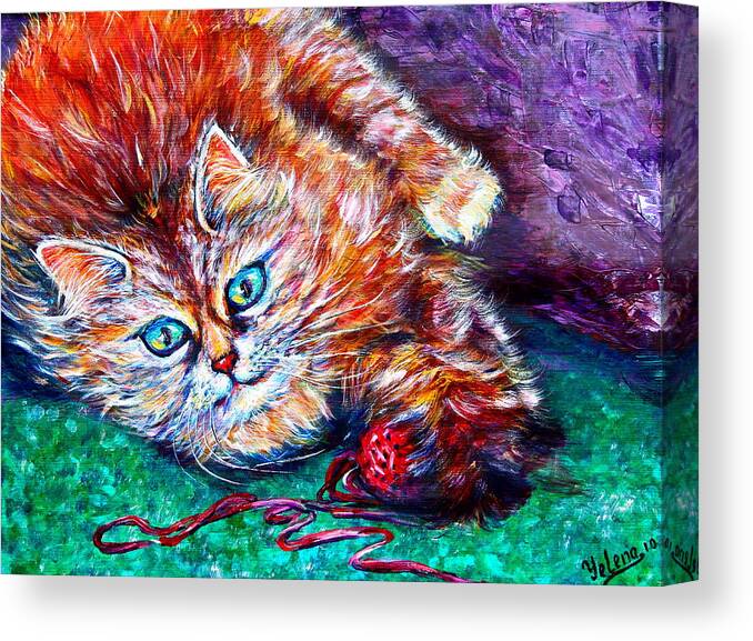 Color Canvas Print featuring the painting Midnight Mischief by Yelena Rubin