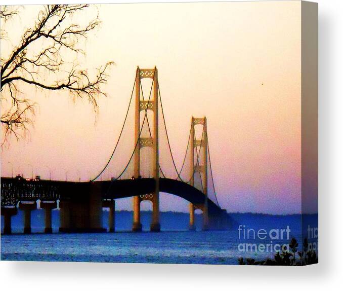 Mighty Mac Canvas Print featuring the photograph Mighty Mac in Autumn by Desiree Paquette