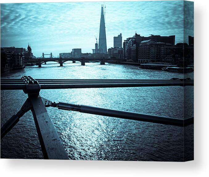 London Millennium Footbridge Canvas Print featuring the photograph Millenium Bridge In London by Cirano83