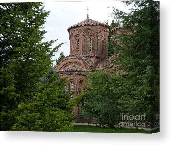 Monastery Canvas Print featuring the photograph Monastery at Veljusa - Macedonia by Phil Banks