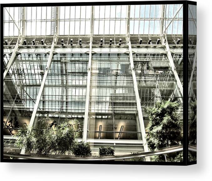 Montreal Canvas Print featuring the photograph Montreal Mall en Couleur by Shawn Dall