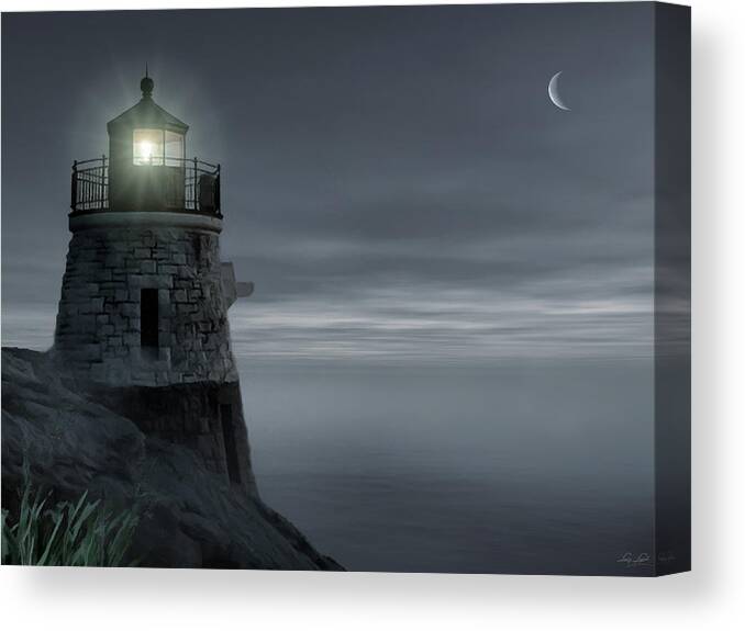 Castle Hill Canvas Print featuring the photograph Moonlight at Castle hill by Lourry Legarde