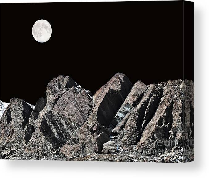 Travel Canvas Print featuring the photograph Moonlight in the Alps by Elvis Vaughn