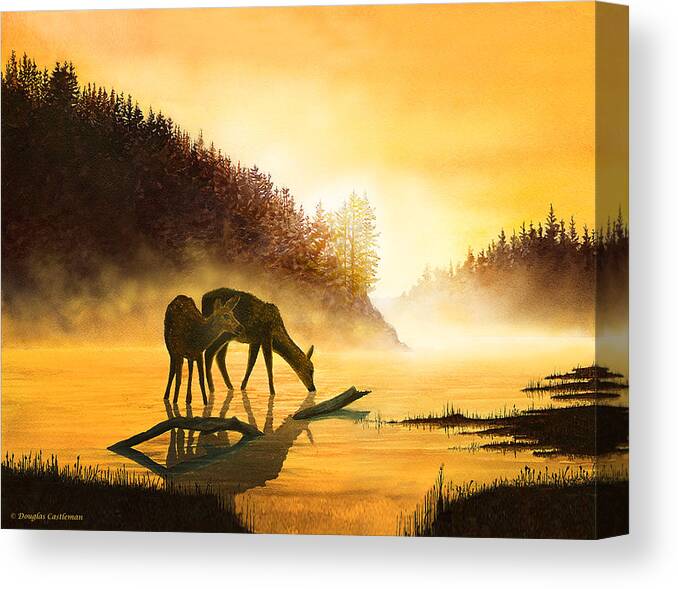 Landscape Canvas Print featuring the painting Morning Drink by Douglas Castleman