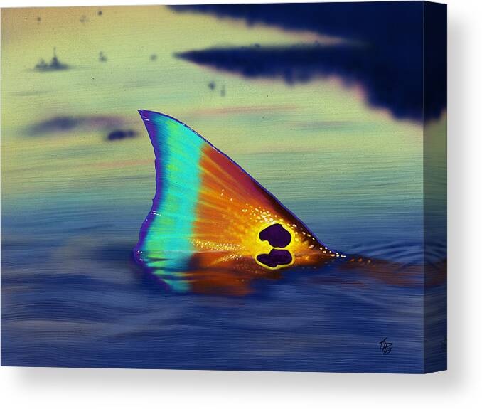 Redfish Canvas Print featuring the digital art Morning Stroll by Kevin Putman