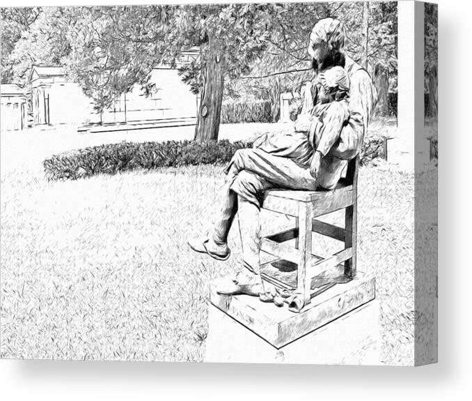 Motherless Canvas Print featuring the digital art Motherless Sculpture by George Anderson Lawson by Digital Photographic Arts