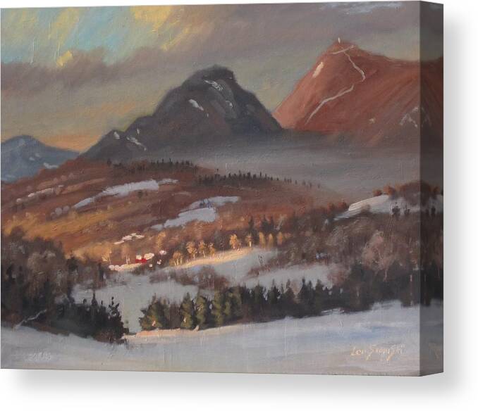 Mount Greylock Canvas Print featuring the painting Mount Greylock From Clarksburg by Len Stomski