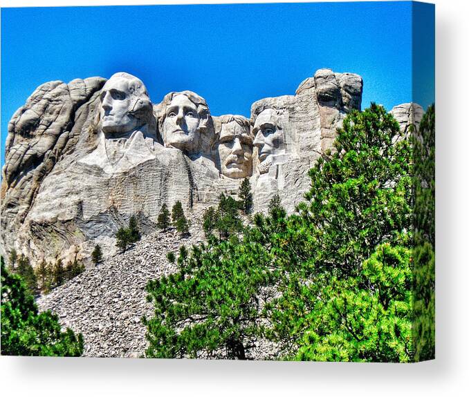 South Dakota Canvas Print featuring the photograph Mount Rushmore by Dan Miller