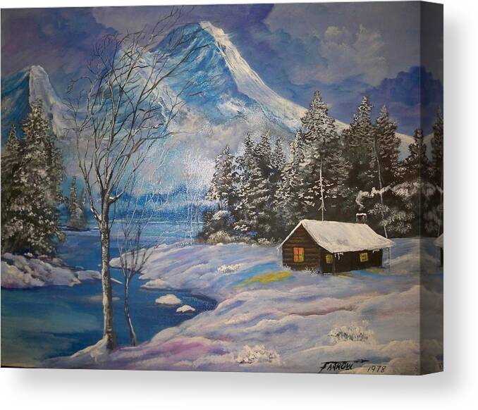 Mountain Canvas Print featuring the painting Mountain Hideaway by Dave Farrow