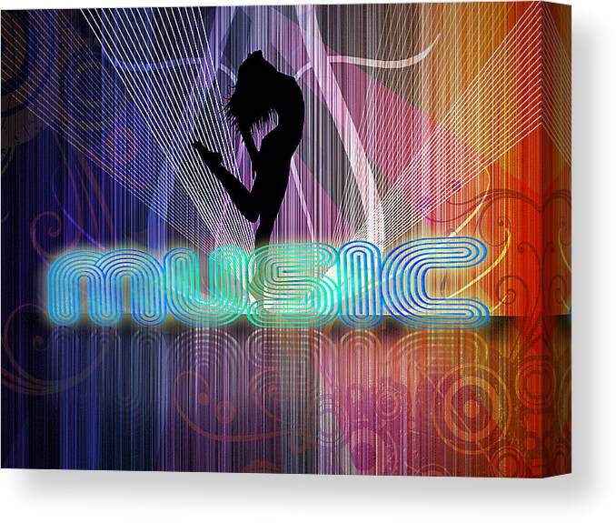 Music Background Party Fun Black Dance People Night Concert Abstract Woman Sound Illustration Design Light Disco Club Vector Girl Event Web Festival Beauty White Audience Business Rock Technology Crowd Audio Background Techno Light Abstract Blue Illustration Party Design Technology Dance Digital Backdrop Web Club Disco Wallpaper Graphic Music Art Texture Futuristic Pattern Artistic Concert Discotheque Space Motion Line Concept Element Canvas Print featuring the digital art Music by John Swartz
