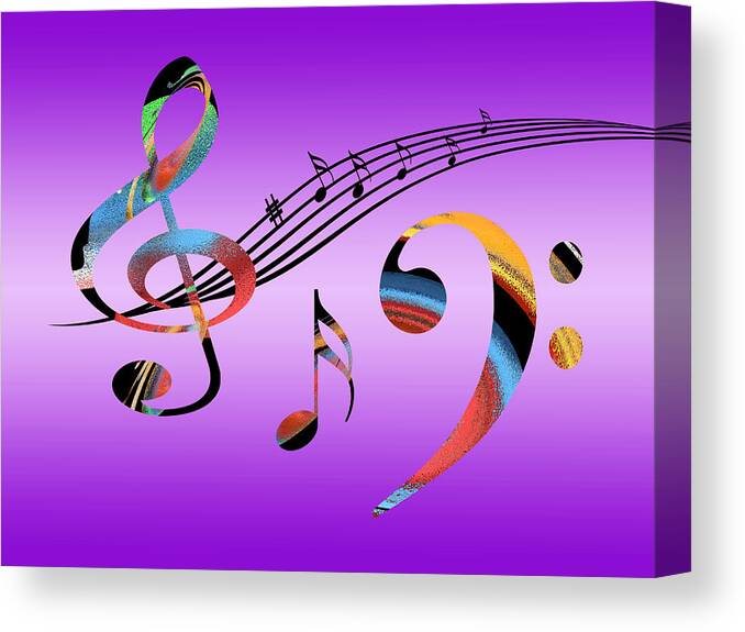 Music Canvas Print featuring the digital art Musical Fantasy by Gill Billington