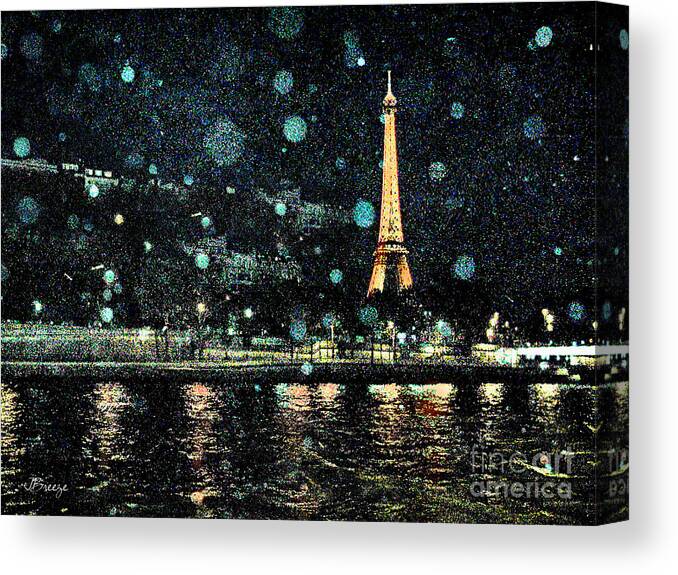 Paris Canvas Print featuring the digital art My Van Gogh Eiffel Tower by Jennie Breeze