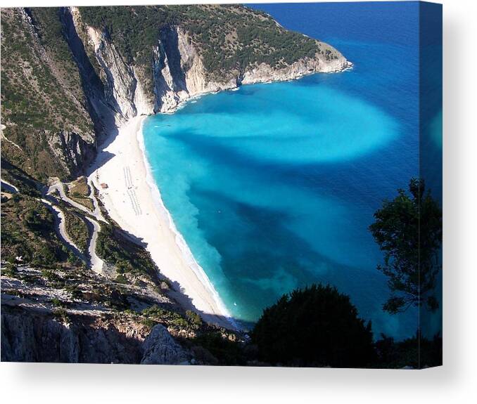 Beach Canvas Print featuring the photograph Myrtos by Nick Mosher