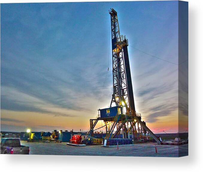 Rig Canvas Print featuring the photograph Nabors Rig in West Texas by Lanita Williams