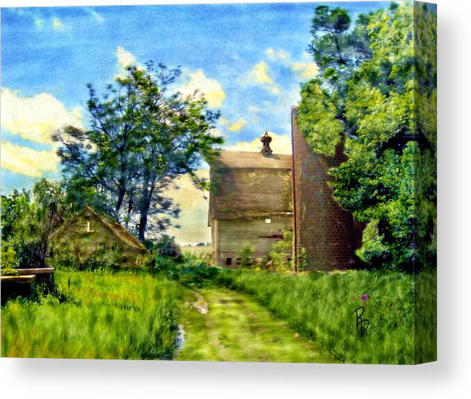 Farm Canvas Print featuring the digital art Nature's Farm Reclamation Project by Ric Darrell