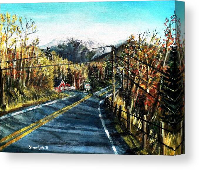 Road Canvas Print featuring the painting New England Drive by Shana Rowe Jackson