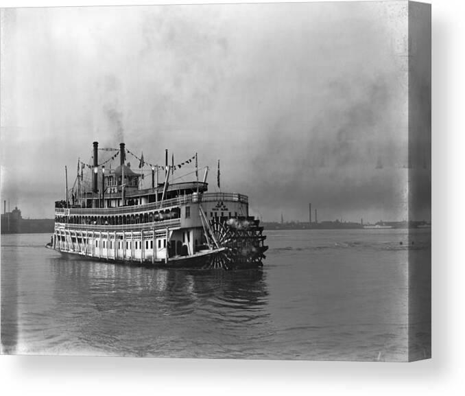 1910 Canvas Print featuring the photograph New Orleans Steamboat by Granger