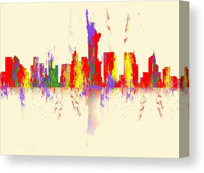 New York Canvas Print featuring the digital art New York City Skyline II by Loretta Luglio