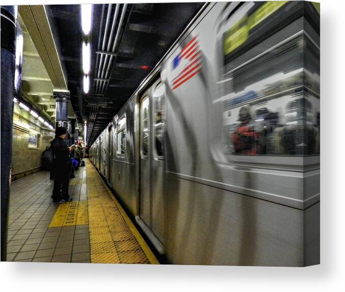 New York City Canvas Print featuring the photograph New York City - The Subway 002 by Lance Vaughn
