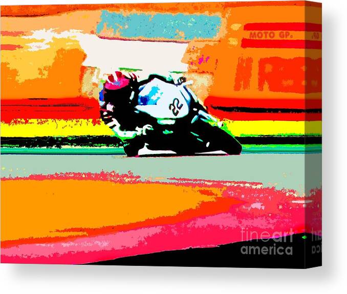  Moto Gp Canvas Print featuring the photograph No Fear by Everette McMahan jr
