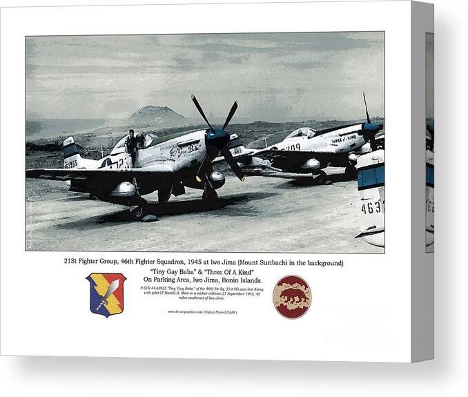 46th Fighter Squadron Canvas Print featuring the photograph North American P-51D Mustang by Kenneth De Tore