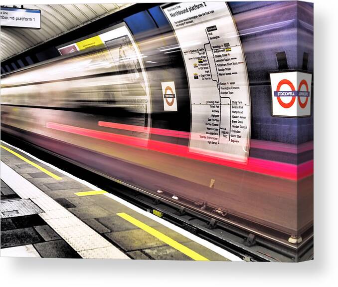 London Canvas Print featuring the photograph Northbound Underground by Rona Black